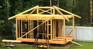 Сарай из бруса 100х100 в Кимрах - строительство под ключ | Строй-Кмы от 41821 руб.